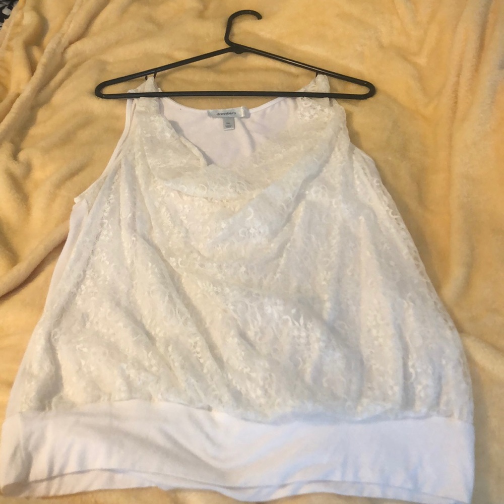 Lace front tank top.  Great for spring and summer!